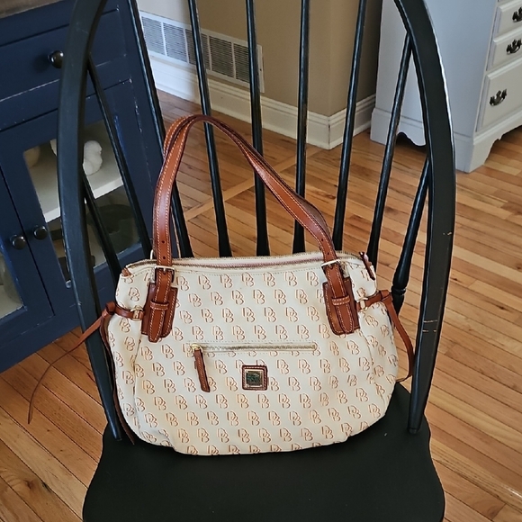 Dooney & Bourke Cream and Brown Women's Bag - Picture 1 of 3